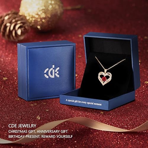 Heart Birthstone Necklace 925 Silver Birthstone Women