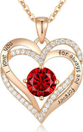 Heart Birthstone Necklace 925 Silver Birthstone Women