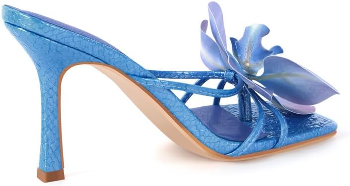 Clear Square Toe Stiletto Heel Slip-On Mules Women