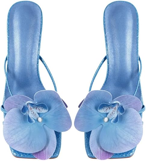 Clear Square Toe Stiletto Heel Slip-On Mules Women