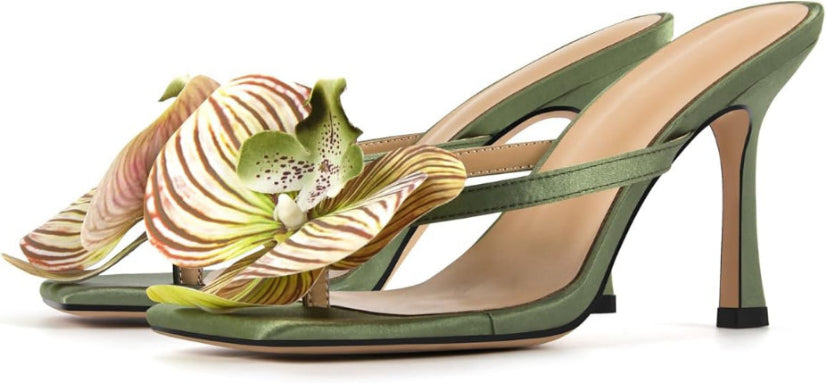 Orchid Square Toe Low Block Heel Sandals Women