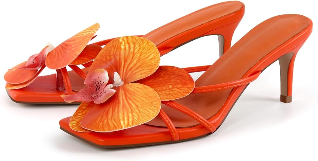 MissHeel Orchid Heels for Women Slip On Kitten Heel